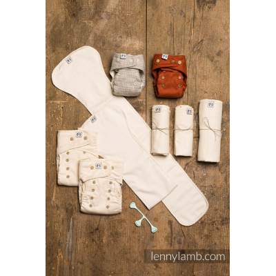 Starter Kit cloth nappies One Size Foxy Red & Classic Pepitka | Lenny Lamb