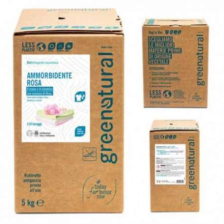 Bag in Box da 5 kg  Ammorbidente con olio essenziale di rosa | GreeNatural