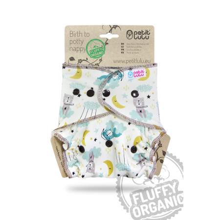 Fitted Fluffy Organic One Size Good Night  | Petit Lulù